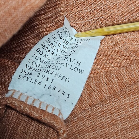 Knights Sportswear Mens Polo Shirt L Peach Striped Pocket Logo Polyester Cotton - Picture 9 of 9